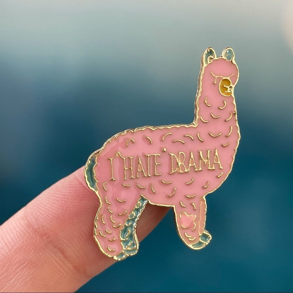 I Hate Drama Llama Enamel Pin/ Brooch Lapel